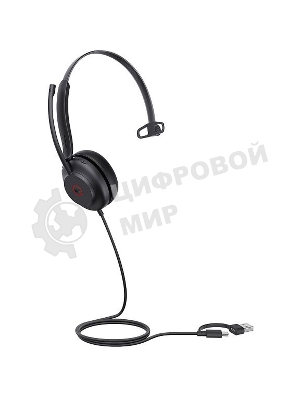 Гарнитура проводная Yealink UH35 mono UC USB-C/A черный 1308166