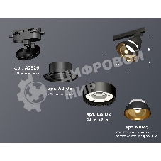 Светильник Ambrella light XT8102201SBK/PYG/CL черный песок/золото желтое полированое/прозрачный GX53