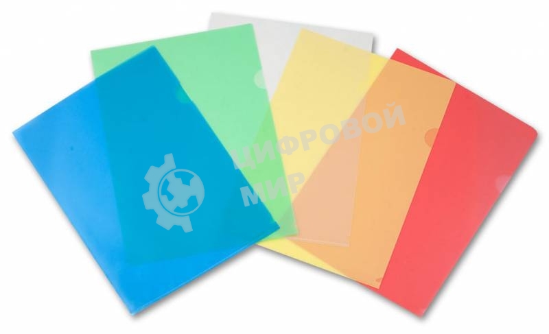 Папка-уголок Бюрократ -EE310/1GREEN A4, пластик, 0.15мм, зеленый