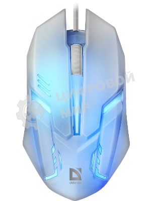 Мышь проводная Defender Cyber MB-560L белый, 1200 dpi, USB, кнопки - 3