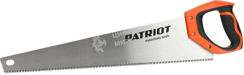 Ножовка Patriot WSP-500L, по дереву, 7 TPI крупный зуб, 3-х сторонняя заточка, 500мм