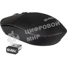 Мышь беспроводная SVEN RX-515SW черный, 1600 dpi, радиоканал, USB, кнопки - 4