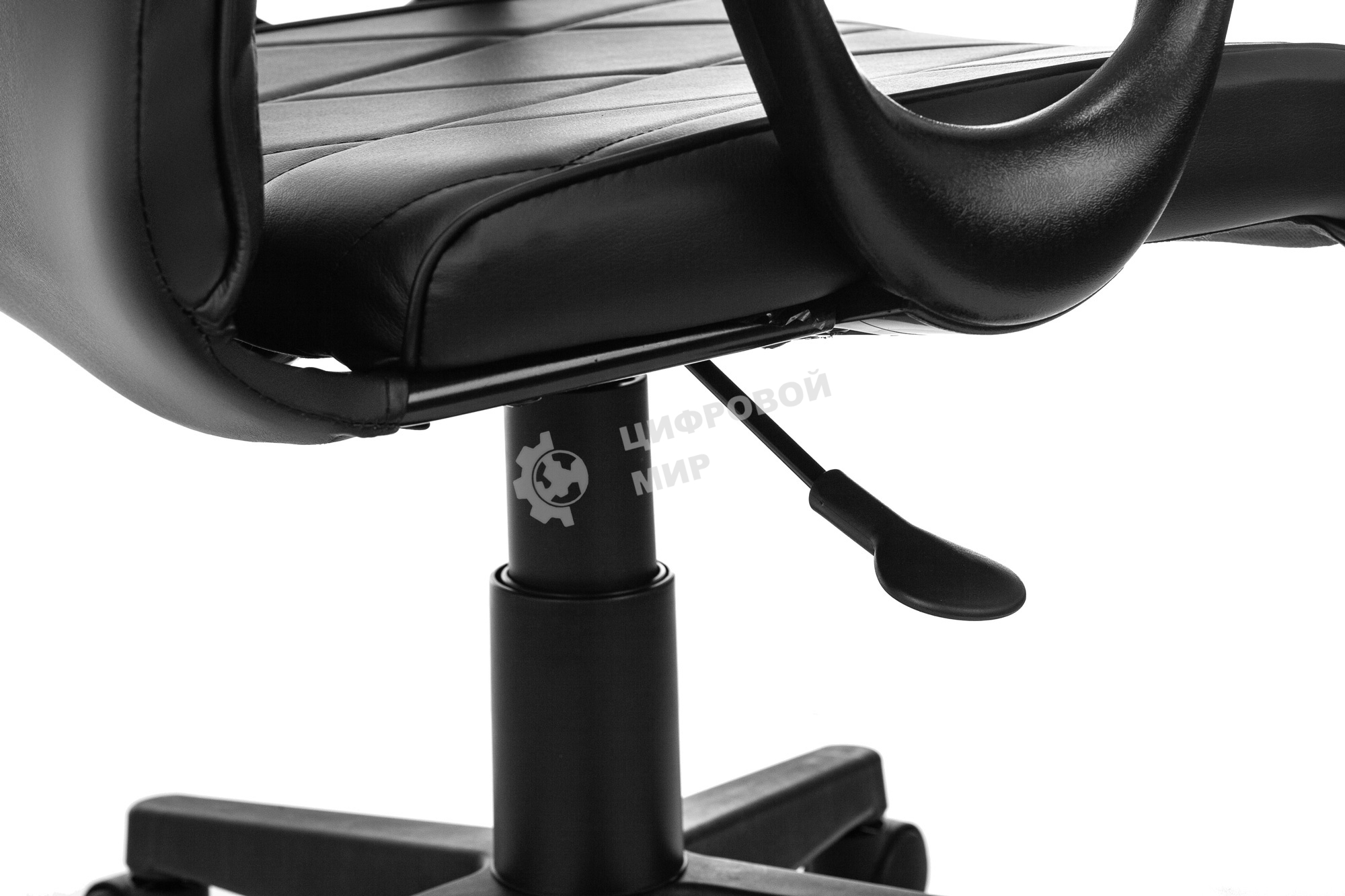Кресло компьютерное Бюрократ CH-327 черный, эко.кожа, крестов. пластик