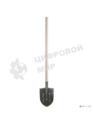 Лопата штыковая FIT РОС, рельсовая сталь, с деревянным черенком 210x385x1440 мм 77193