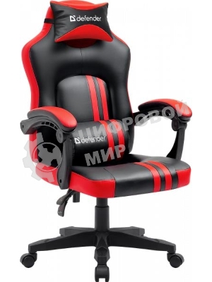 Кресло Defender MERCURY BLACK/RED черный/красный, экокожа