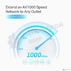 Комплект гигабитных Powerline-адаптеров TP-Link TL-PA7027P KIT AV1000 со встроенной розеткой