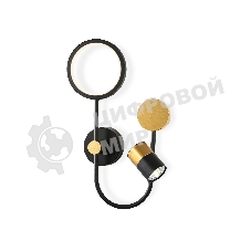 Настенный светодиодный светильник со сменной лампой Ambrella light FL51602/3 BK/GD черный/золото 11W 4200K+GU10 424*275*100