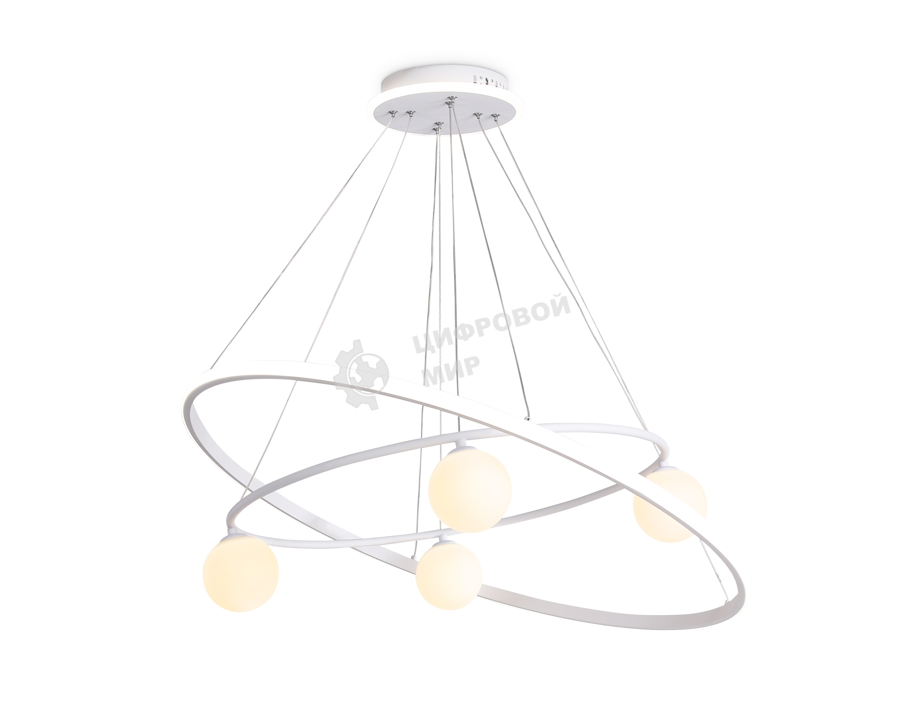 Светильник Ambrella light FL66326/1+4 WH белый 92W 3000K-6400K+G9/4 D800/600*1200 (ПДУ ИК)