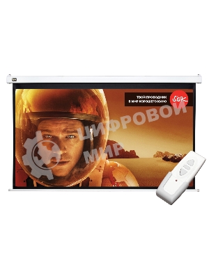 Экран Cinema S'OK 16:9 113'' настенно-потолочный, моторизованный, 250x140 см, белый корпус, экстрадроп 60 см