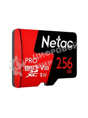 Флеш Карта MicroSD card Netac P500 Extreme Pro 256Gb, retail version w/SD adapter