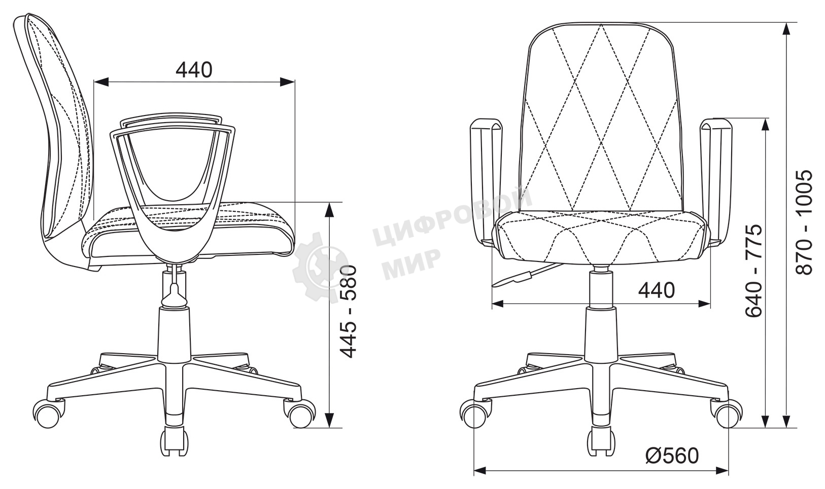 Кресло компьютерное Бюрократ CH-327 черный, эко.кожа, крестов. пластик
