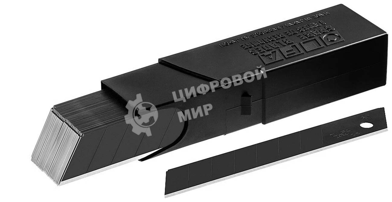 Лезвие Olfa EXCEL черный сегментированное, 8 сегментов, 18 мм, 50 шт, в боксе