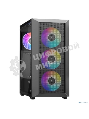 Компьютерный корпус XASTRA A406 4ARGB Black ATX/Mesh/tempered glass/4x120мм ARGB PWM fans/A406-4FC12A