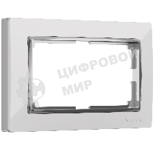Рамка для двойной розетки (белый/хром) W0081901