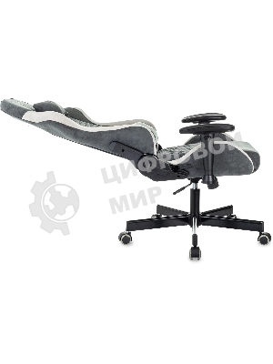 Кресло игровое Knight Regal Fabric серый/светло-серый иск.замша крестов. металл