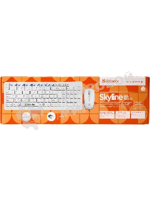 Комплект клавиатура+мышь Defender Skyline 895 беспроводной, USB, 2000 DPI, белый