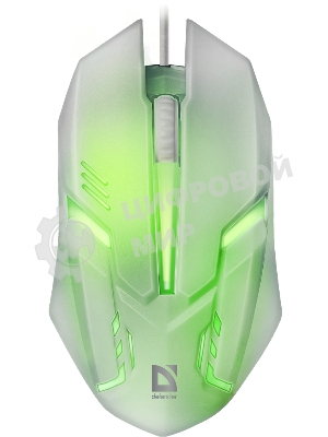 Мышь проводная Defender Cyber MB-560L белый, 1200 dpi, USB, кнопки - 3