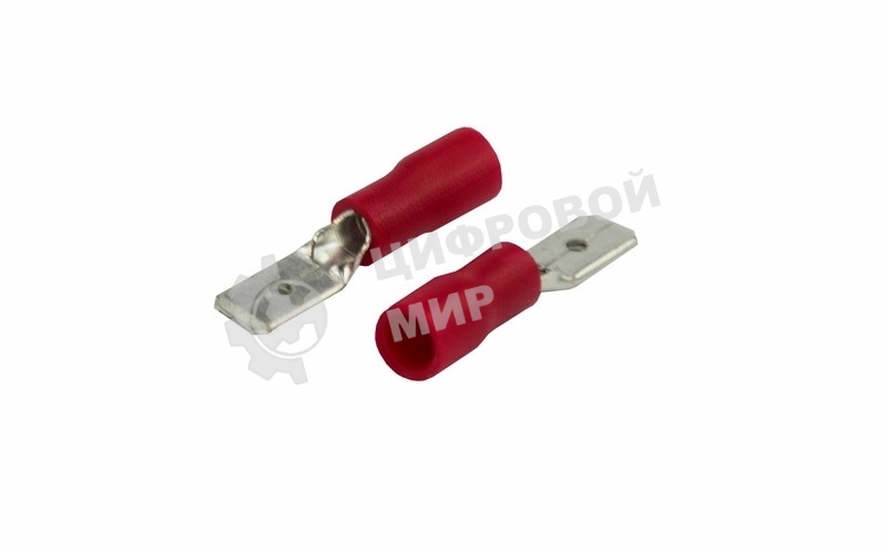 Клемма плоская Rexant изолированная штекер 4.8 мм 0.5-1.5 мм² (РПи-п 1.5-(4.8)/РПИп 1,25-5) красный