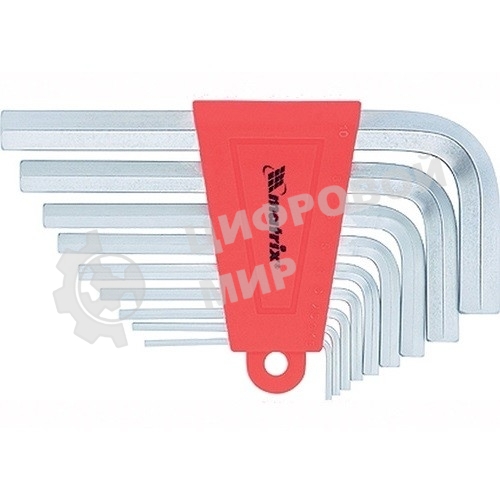 Набор ключей имбусовых Matrix HEX, 1,5–10 мм, CrV, 9 шт., короткие, сатин.