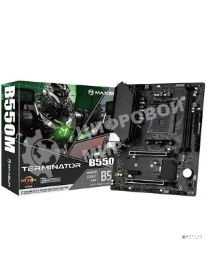 Материнская плата Maxsun Terminator B550M, AM4, AMD B550, 2xDDR4, 4xSATA, 1xM.2, 1xPCI-E 4.0 x16, 1xPCI-E 3.0 x4, 1xPCI-E 3.0 x1, 1xHDMI, 1xVGA, 1x 1Gb LAN, 2xUSB-A 3.2 Gen 1, 4xUSB-A 2.0, 3x3.5 мм, 5.1, M-ATX