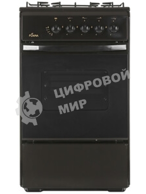 Плита газовая Flama RG 24019 B коричневый, конфорок 4 шт, духовка 50 л, 50 см x 85 см x 60 см