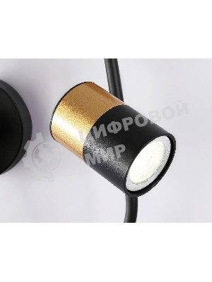 Настенный светодиодный светильник со сменной лампой Ambrella light FL51602/3 BK/GD черный/золото 11W 4200K+GU10 424*275*100