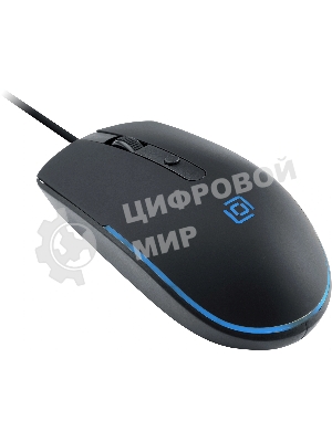 Мышь проводная Oklick 100M черный, 1600 dpi, USB, кнопки - 4