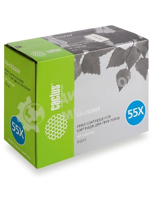 Картридж лазерный Cactus CS-CE255X/XS черный (12500 стр.) для HP LaserJet P3015
