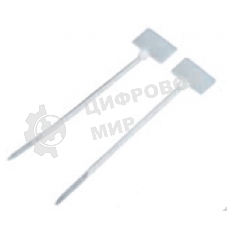 Стяжка пластиковая нейлоновая с площадкой для маркировки Lanmaster 2,5х100 мм, белый, 100 шт