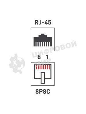 Розетка Rexant сетевая LAN, на стену, (1 гнездо 8Р8С (Rj-45), 5e кат)