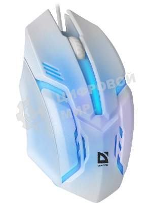Мышь проводная Defender Cyber MB-560L белый, 1200 dpi, USB, кнопки - 3