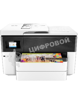МФУ струйное HP OfficeJet Pro 7740 (G5J38A) Wide Format AiO цветной струйный принтер/копир/сканер/факс, А3, 22/18 стр/мин, ADF, дуплекс, USB, Ethernet, WiFi, белый/черный