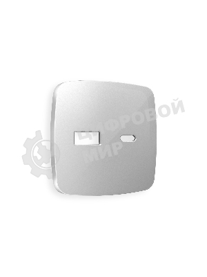Лицевая панель OMEGA (Серебро глянец) для розетки 2USB тип A+C QUANT OP4110