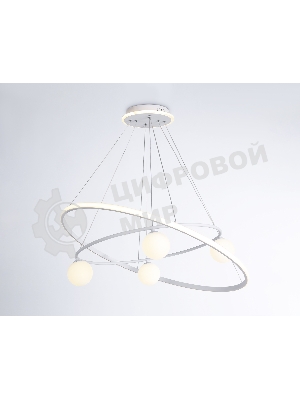 Светильник Ambrella light FL66326/1+4 WH белый 92W 3000K-6400K+G9/4 D800/600*1200 (ПДУ ИК)