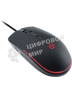 Мышь проводная Oklick 100M черный, 1600 dpi, USB, кнопки - 4