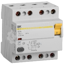 Выключатель дифференциального тока (УЗО) 4п 50А 30мА тип AC ВД1-63 ИЭК MDV10-4-050-030