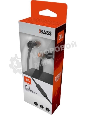 Проводные наушники JBL Tune 110 черный, внутриканальные, Jack 3.5 мм