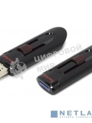 Флешка USB Sandisk CZ600 Cruzer Glide (SDCZ600-032G-G35), 32Gb, USB 3.0, R/W 100/20, черный
