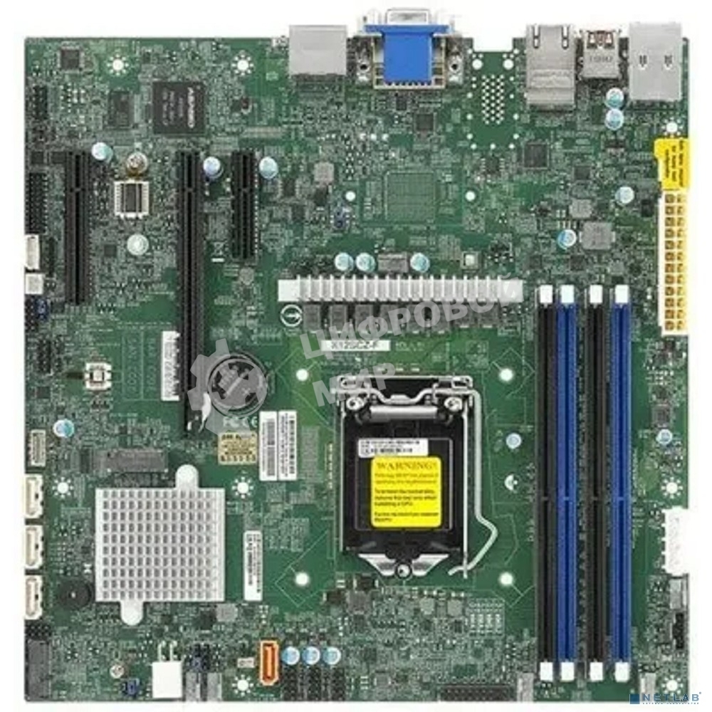 Материнская плата Supermicro X12SCZ-F-B Socket LGA1200 Intel W480E 4DDR4 ECC/DDR4 MicroATX