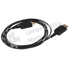 Кабель HDMI Wize WAVC-HDMIUS-1.8M 1.8 м, v.2.0, 19M/19M, 4K/60 Hz 4:4:4, 36 AWG, HDCP 2.2,ультратонкий, позол.разъемы, черный, пакет