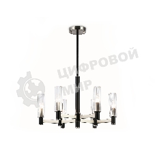 Люстра Ambrella light LH55501/6 SN/BK/CL сатин никель/черный/прозрачный E14*6 max 40W D570*760