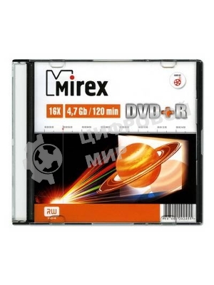 Диск DVD+R Mirex 4.7 Gb, 16x, Slim Case (1), (1/200)