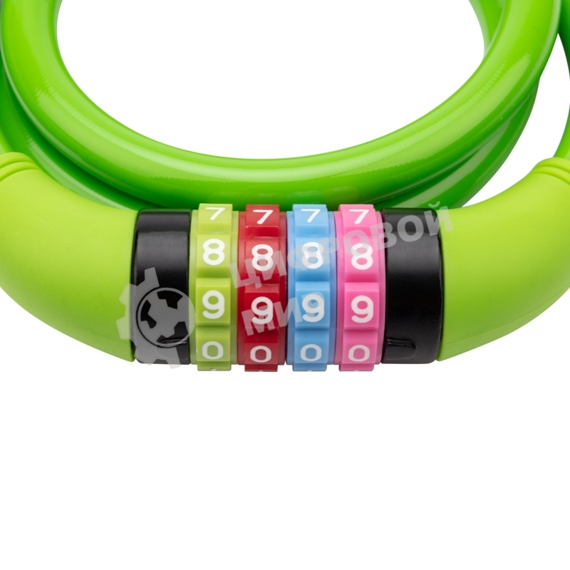 Тросовый кодовый замок взломостойкий для велосипедов и колясок Четыре сезона 100 см зеленый 79-0203