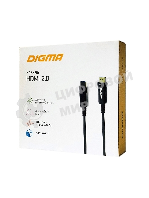 Кабель аудио-видео Digma HDMI 2.0 AOC HDMI (m)/HDMI (m) 50м. позолоченные контакты черный