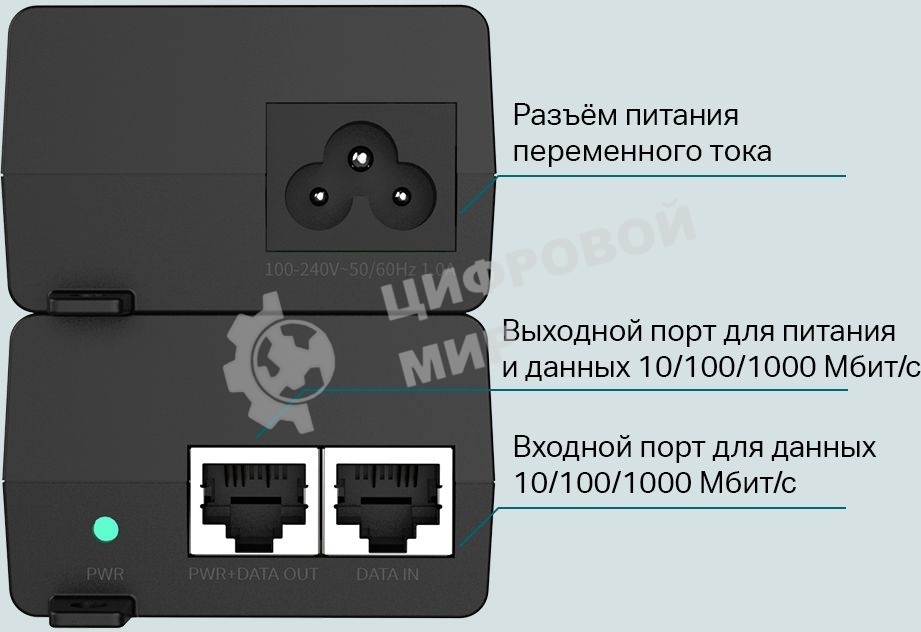 Инжектор PoE Gigabit PoE Injector, 802.3af/at compliant