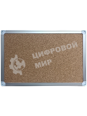Доска офисная 654005-02 пробковая, 60х90см, 1 секция, 1 рабочая поверхность, алюминиевая рамка, карт