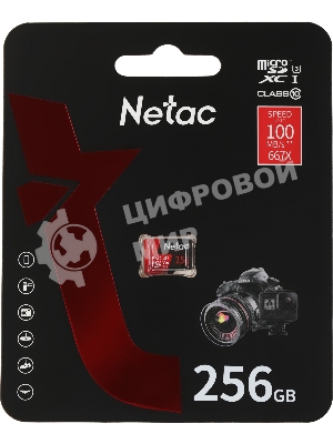 Флеш карта NeTac Карта памяти Netac MicroSD P500 Extreme Pro 256Gb, Retail version card only