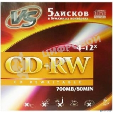Диск VS CD-RW 80 4-12x конверт/5