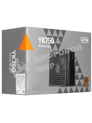 Блок питания PCCooler YK750, 750Вт, 80+ Bronze, 135мм, немодульный, черный