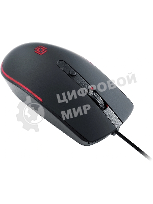 Мышь проводная Oklick 100M черный, 1600 dpi, USB, кнопки - 4